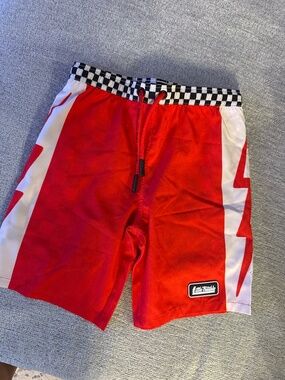 Little trouble electric red shorts